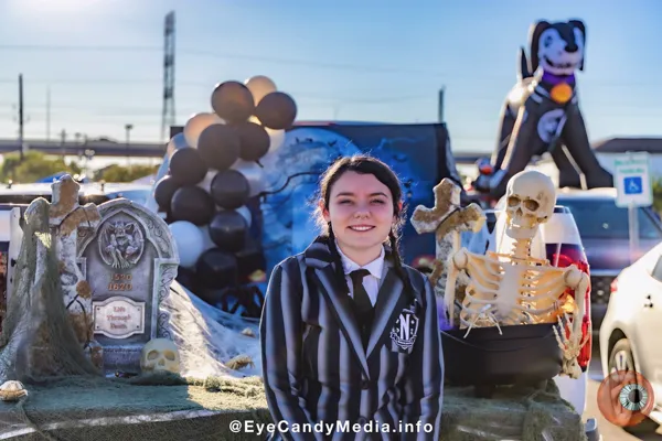 Wednesday Addams at Graveyard Trunk