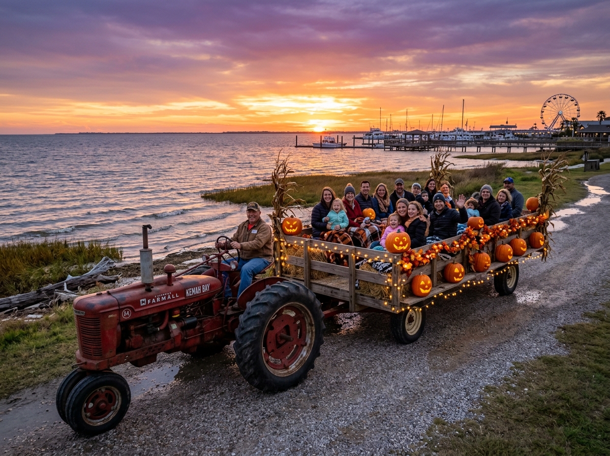 Waterfront Tractor Hayride on Galveston Bay